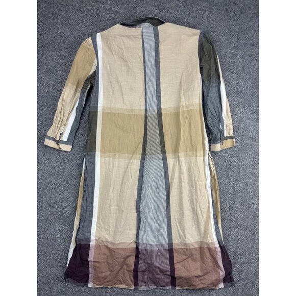 Zara Basic Collection Dress Womens Medium Multi Color Stripe Shirt Midi Collared - Picture 9 of 9